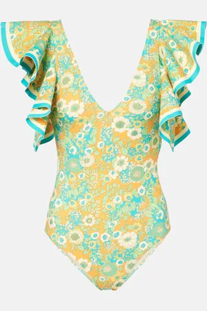ALÉMAIS AlÃ©mais Cristina ruffled printed swimsuit