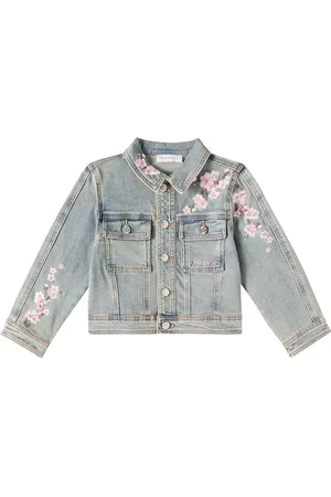 MONNALISA Embroidered denim jacket