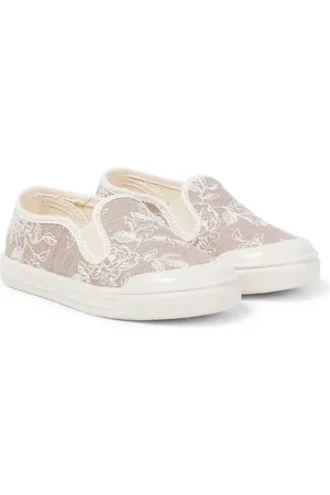 PèPè PÃ¨PÃ¨ Floral embroidered denim slip-on shoes