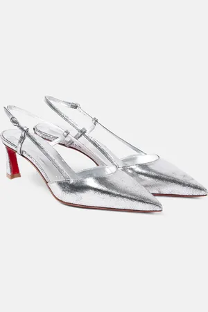Christian Louboutin Condoroline 55 metallic leather slingback pumps
