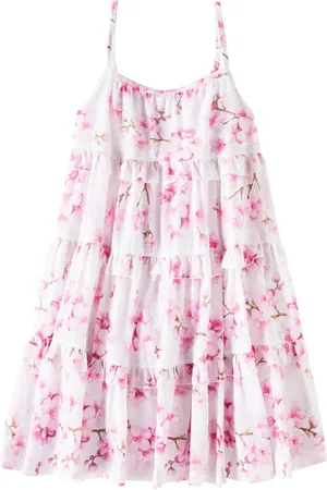 MONNALISA Tiered floral cotton dress