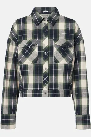 Loewe Plaid cropped cotton shirt