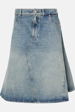 Loewe Deconstructed denim midi skirt