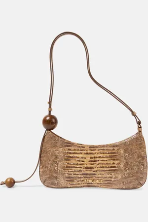 Jacquemus Bisou Perle croc-effect leather shoulder bag