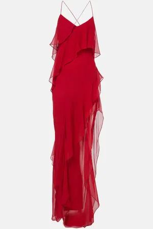 The Sei Ruffled silk chiffon gown