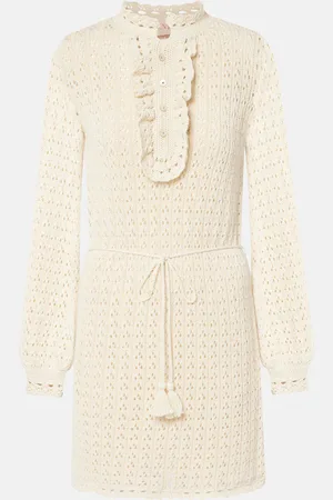 VALENTINO Open-knit cotton minidress