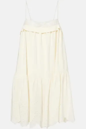 Chloé ChloÃ© Lace-trimmed silk minidress