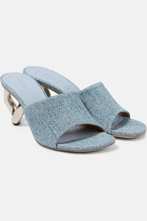J.W.Anderson Leather-trimmed denim mules
