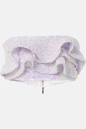 MATICEVSKI Together Wave ruffled sequined bandeau top