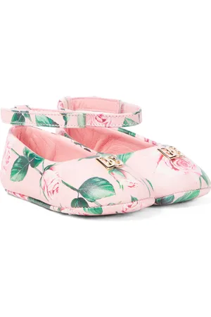 Dolce & Gabbana Baby DG floral leather ballet flats