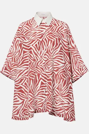 Brunello Cucinelli Printed cotton and silk shirt