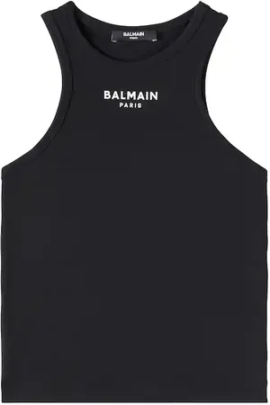 Balmain Logo cotton-blend tank top