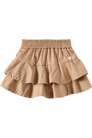 MONNALISA Ruffled cotton-blend skirt
