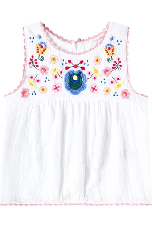 Louise Misha Solenia embroidered cotton gauze top