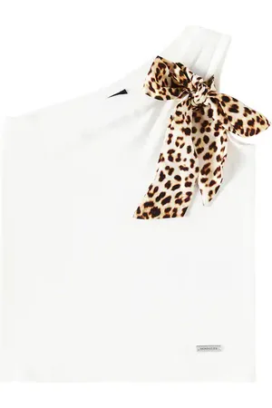 MONNALISA Leopard-print bow-detail tank top