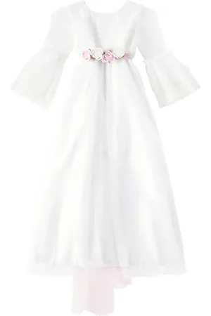 MONNALISA Bow-detail lace and tulle dress