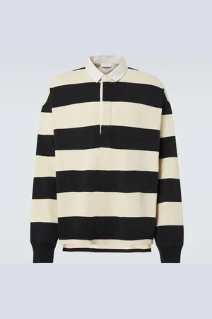 Alexander McQueen Striped cotton rugby shirt