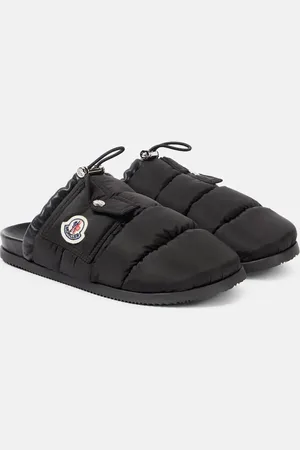Moncler Mon Pocket leather-trimmed mules