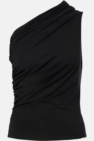 Entire Studios Pillar ruched one-shoulder jersey top