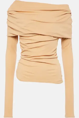 Entire Studios Bound draped off-shoulder jersey top