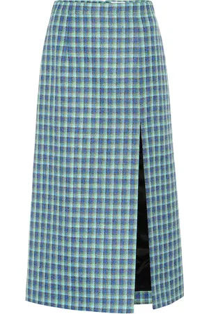 Balenciaga Checked wool pencil skirt