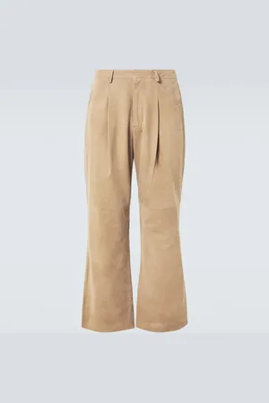Entire Studios DC mid-rise pleated suede wide-leg pants