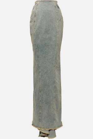 Entire Studios Caudal Fin paneled denim maxi skirt