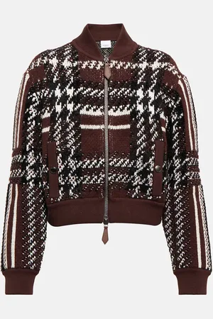 Burberry Checked wool-blend bomber jacket