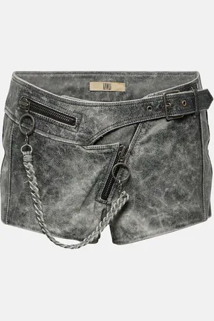 KNWLS Nihil Moto low-rise leather shorts