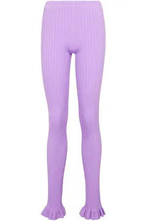 Acne Studios Ribbed-knit cotton-blend leggings