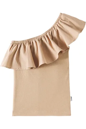 Molo Rebecca ruffled asymmetric cotton-blend top