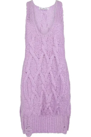 Acne Studios Cable-knit wool-blend minidress