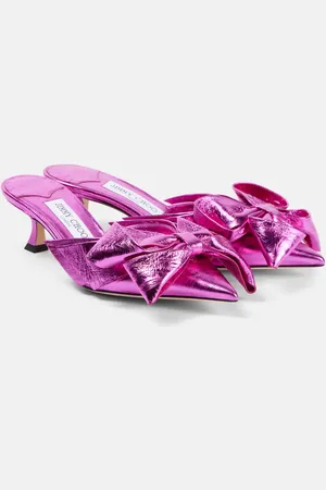 Jimmy Choo Staz 50 metallic leather mules