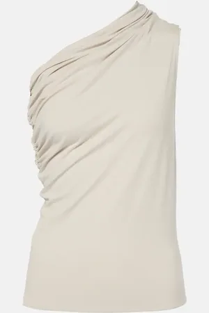 Entire Studios Pillar ruched one-shoulder jersey top