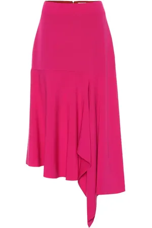 Balenciaga Godet stretch-wool midi skirt