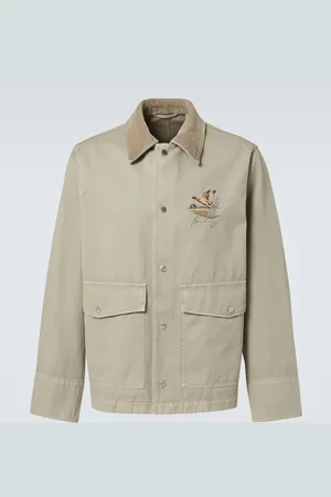 Burberry Embroidered cotton twill field jacket
