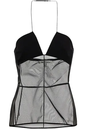 Nensi Dojaka Halterneck mesh top