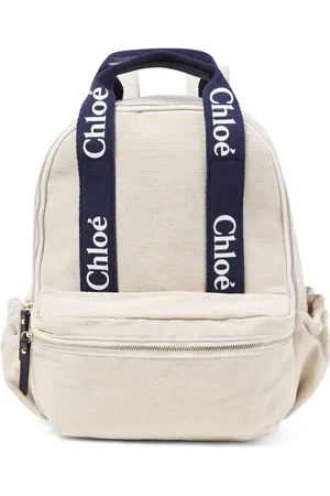 Chloé ChloÃ© Kids Logo jute and cotton-blend backpack