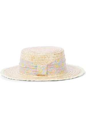 PATACHOU Bow-detail floral straw hat
