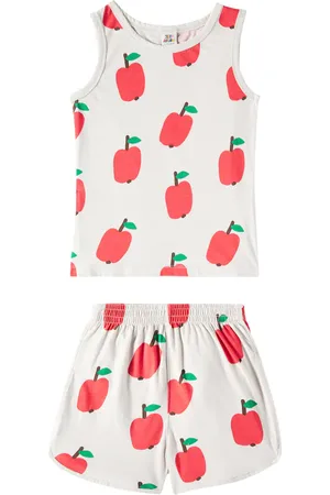 Jelly Mallow Apple printed jersey tank top and shorts set