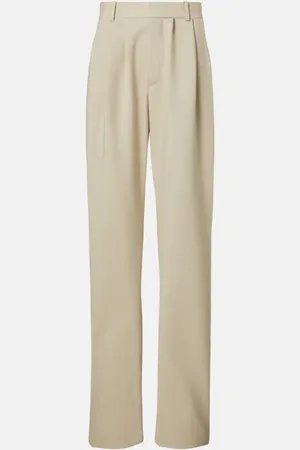 Saint Laurent Pleated wool wide-leg pants