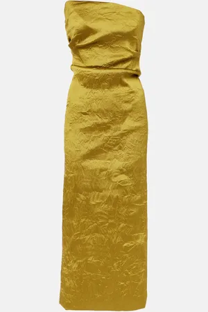 TOVE Kezia draped lamÃ© midi dress