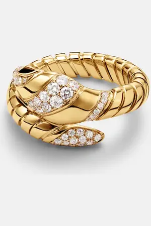Bvlgari Serpenti Tubogas 18kt ring with diamonds and onyx