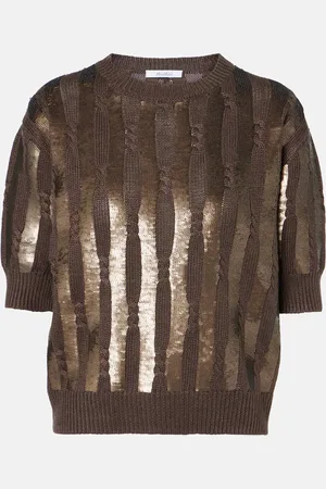 Max Mara Empoli sequined linen top