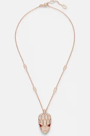 Bvlgari Serpenti Seduttori 18kt rose pendant necklace with diamonds and rubellites