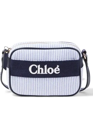 Chloé ChloÃ© Kids Logo striped canvas shoulder bag