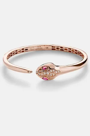 Bvlgari Serpenti 18kt rose bangle with diamonds and rubellites