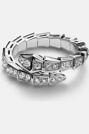 Bvlgari Serpenti Viper 18kt white gold ring with diamonds