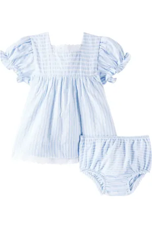 La Coqueta Baby Zoe striped dress and bloomers set