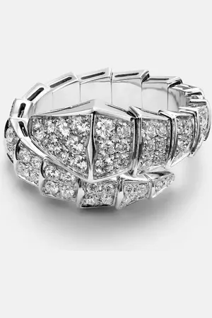Bvlgari Serpenti Viper 18kt white gold ring with diamonds